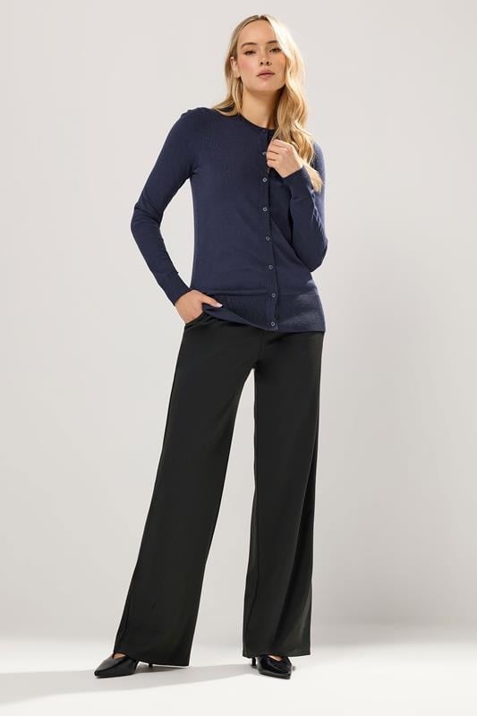 Tall  LTS Tall Black Elasticated Wide Leg Trousers