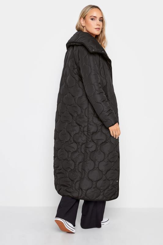 LTS Tall Black Funnel Neck Quilted Coat | Long Tall Sally 3