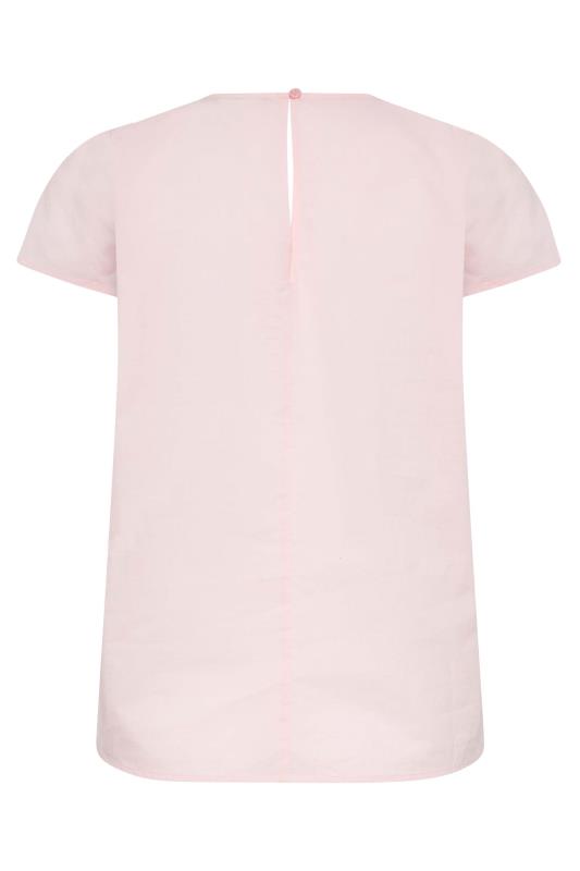 LTS Tall Women's Pink Broderie Front T-Shirt | Long Tall Sally 7