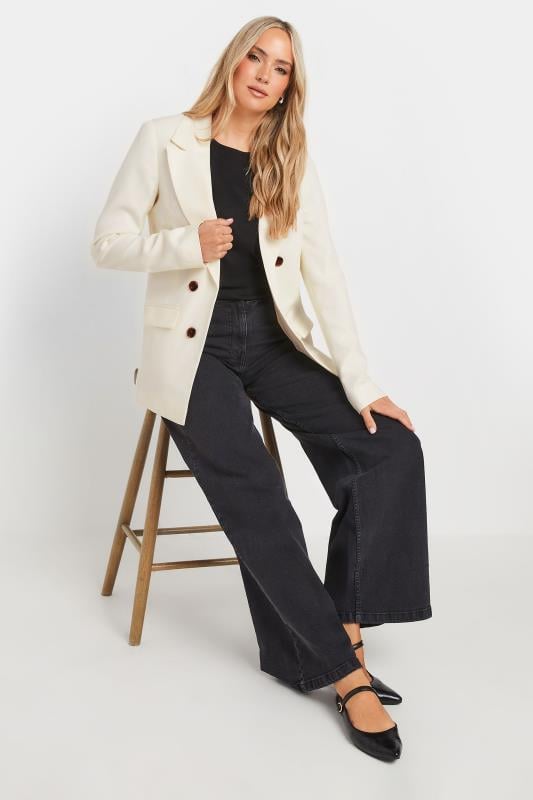 LTS Tall Women's Ivory White Double Breasted Blazer | Long Tall Sally 2