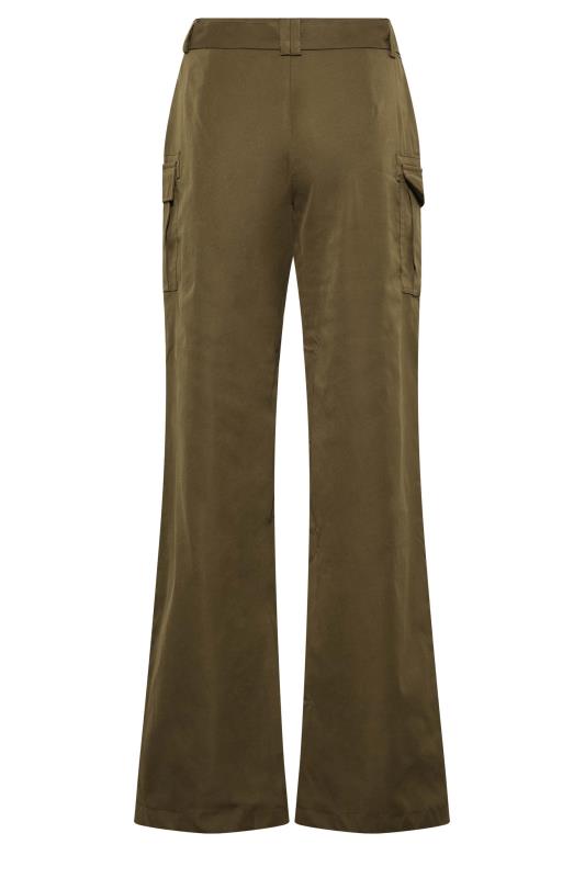 LTS Tall Khaki Green Belted Wide Leg Cargo Trousers | Long Tall Sally 6