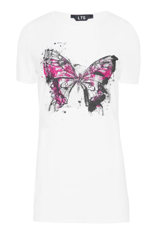 LTS Tall Women's White Butterfly Graphic T-Shirt | Long Tall Sally 5