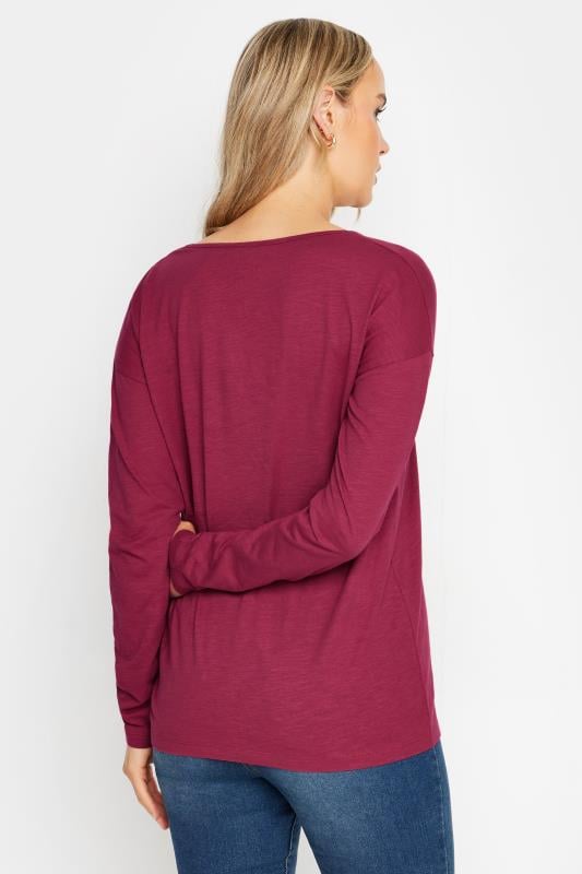 Burgundy long sleeve t shirt womens hotsell