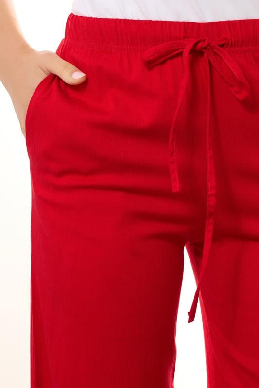 LTS Tall Red Wide Leg Trousers | Long Tall Sally 4