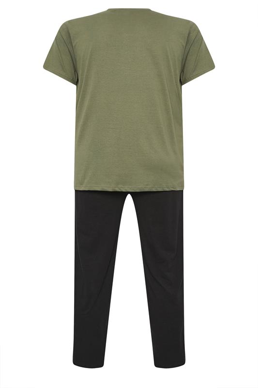BadRhino Big & Tall Olive Green Lounge Trouser & T-Shirt Set | BadRhino 6