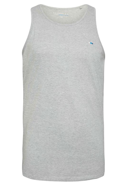 BadRhino Big & Tall Grey Marl Extra Long Plain Vest Top | BadRhino 5
