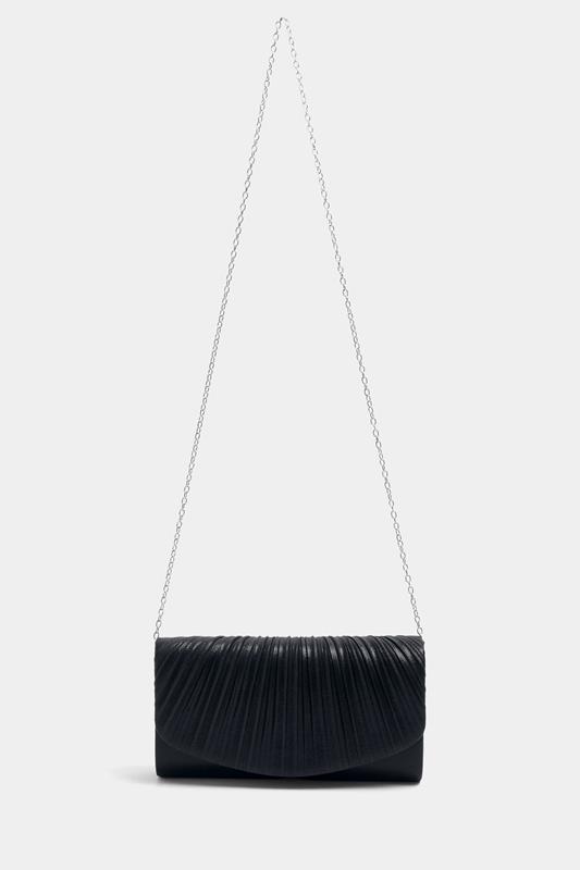 Black Ruched Envelope Clutch Bag | Yours Clothing 4