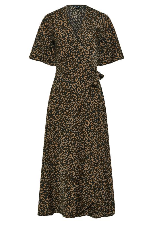 LTS Tall Women's Black Leopard Print Midaxi Wrap Dress | Long Tall Sally 6