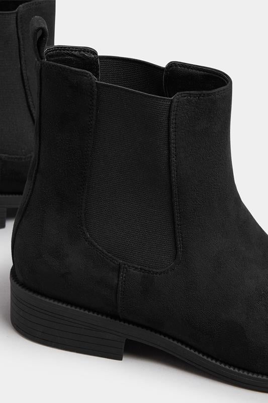 LTS Black Faux Suede Chelsea Ankle Boots In Standard Fit | Long Tall Sally 6