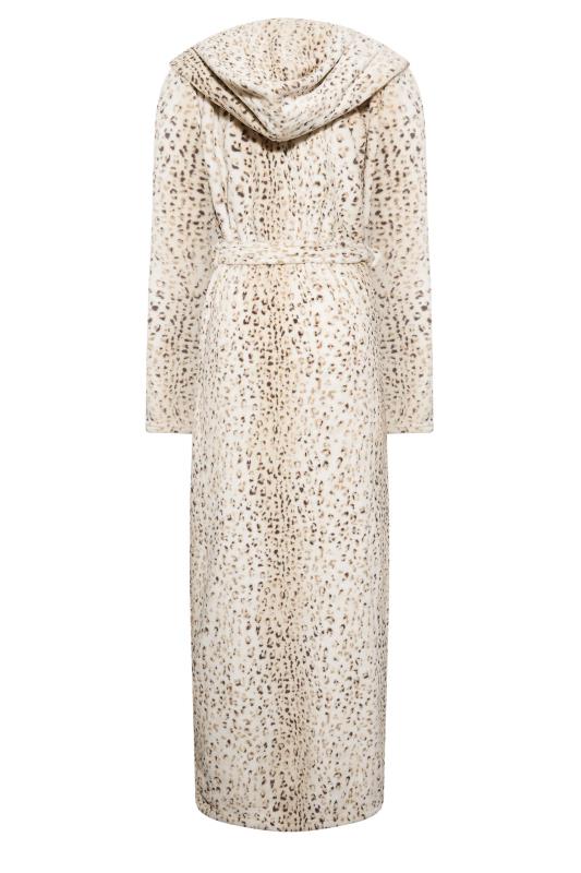 LTS Tall Ivory White Animal Print Hooded Maxi Dressing Gown | Long Tall Sally 7
