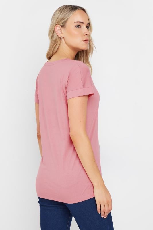 LTS PREMIUM Tall Womens Pink V-Neck T-Shirt | Long Tall Sally 3