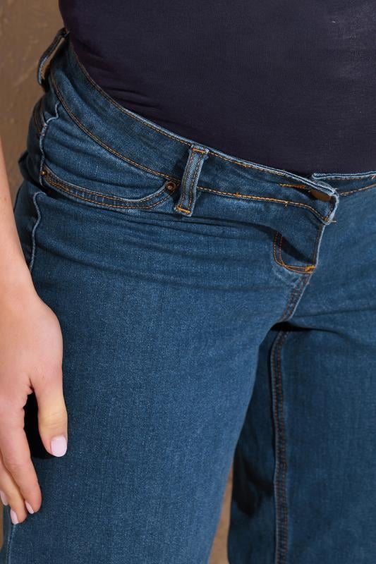 LTS Tall Women's Maternity Indigo Blue Washed UNA Mom Jeans | Long Tall Sally 4