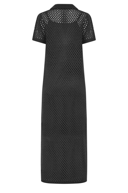 LTS Tall Black Crochet Midaxi Dress | Long Tall Sally  7