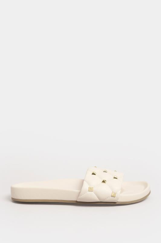 LTS Nude Stud Quilted Sliders In Standard Fit | Long Tall Sally 3