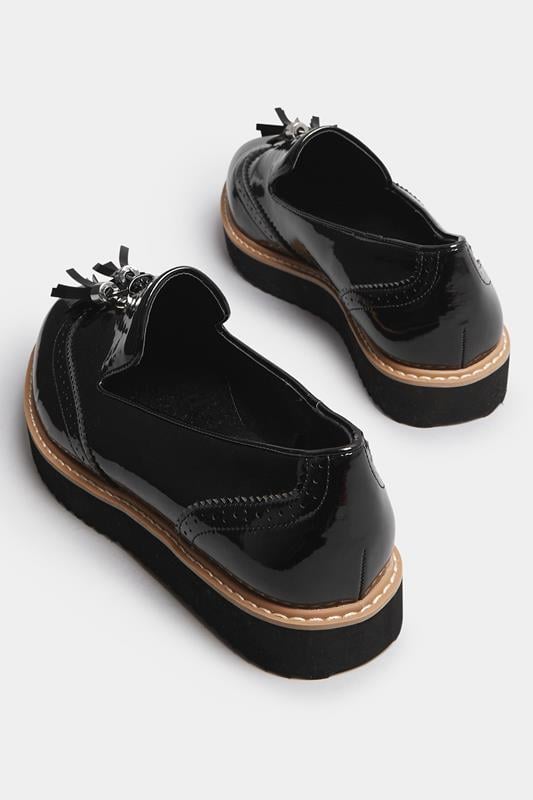 LTS Black Patent Tassel Slip-On Loafers In Standard Fit | Long Tall Sally 3