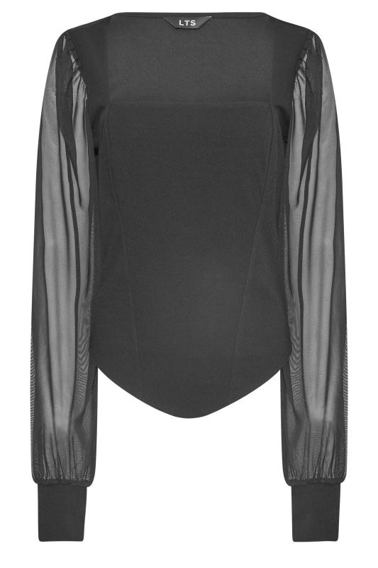 LTS Tall Women's Black Corset Mesh Sleeve Top | Long Tall Sally 6