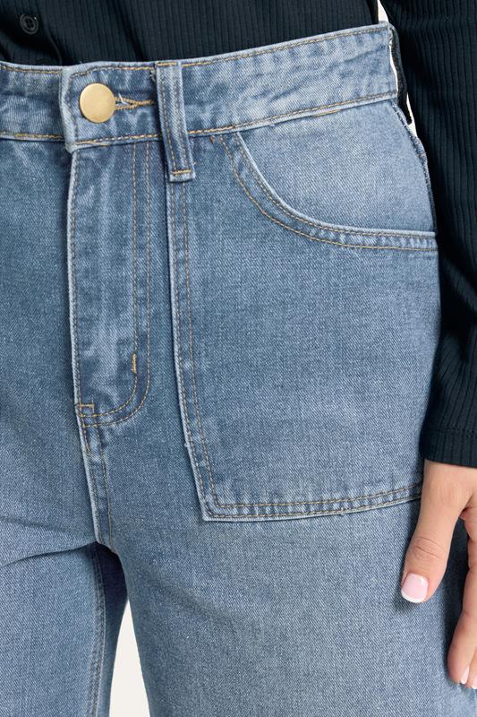 LTS Tall Womens Blue Wide Leg High Waisted Jeans | Long Tall Sally  5