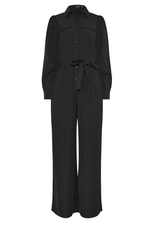 LTS Tall Black Button Wide Leg Jumpsuit | Long Tall Sally 1