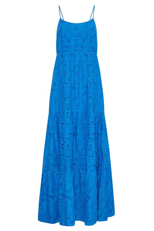 LTS Tall Women's Blue Broderie Anglaise Tiered Maxi Dress | Long Tall Sally  6