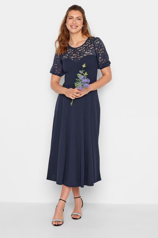 Tall Women's LTS Dark Blue Lace Midi Dress | Long Tall Sally 2