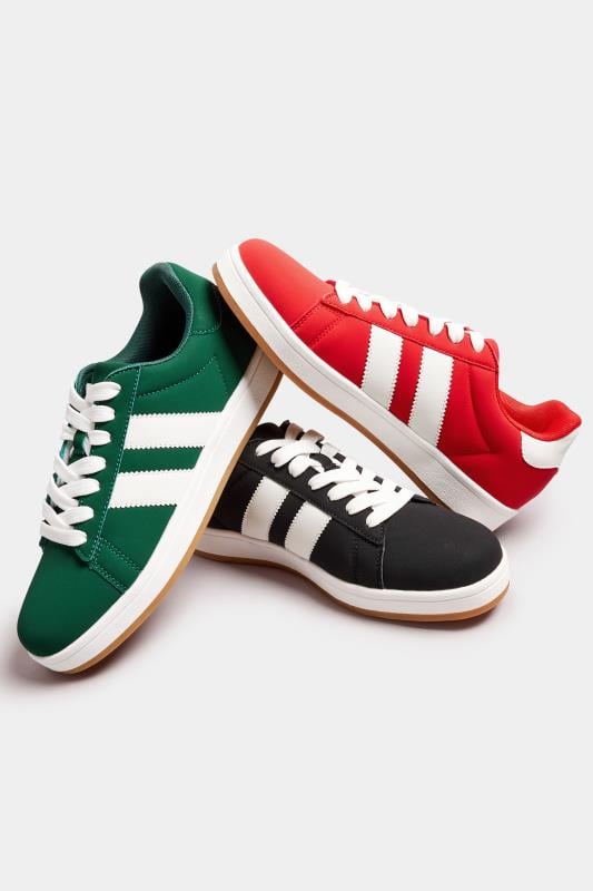 Red Padded Lace Up Trainers In Wide E Fit | Yours Clothing 6