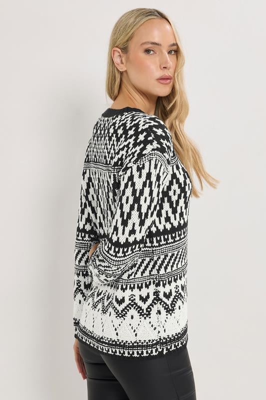 LTS Tall Black & White Fairisle Jumper | Long Tall Sally 3