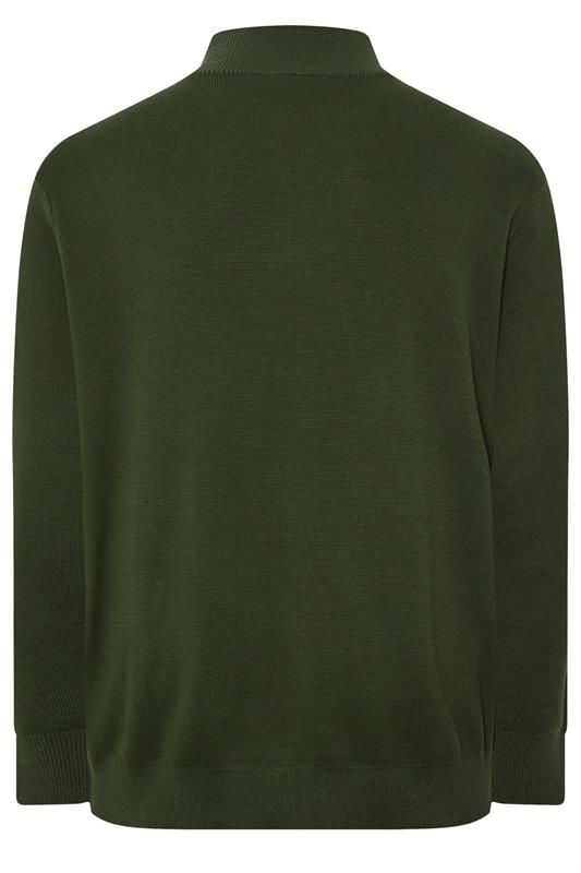 BadRhino Big & Tall Dark Green Milano Quarter Zip Jumper | BadRhino 6