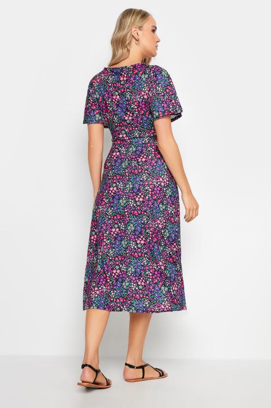 LTS Tall Women's Purple Floral Print Midi Dress | Long Tall Sally 3