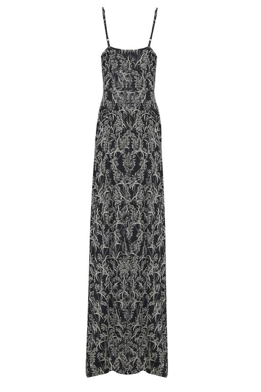 LTS Tall Black Floral Print Striped Maxi Dress | Long Tall Sally 6