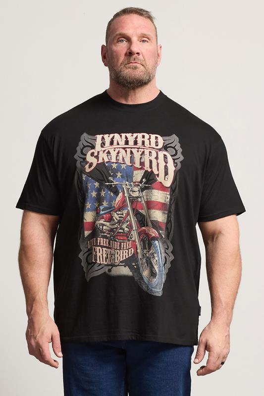 BadRhino Big & Tall Black Lynyrd Skynyrd Bike Graphic T-Shirt