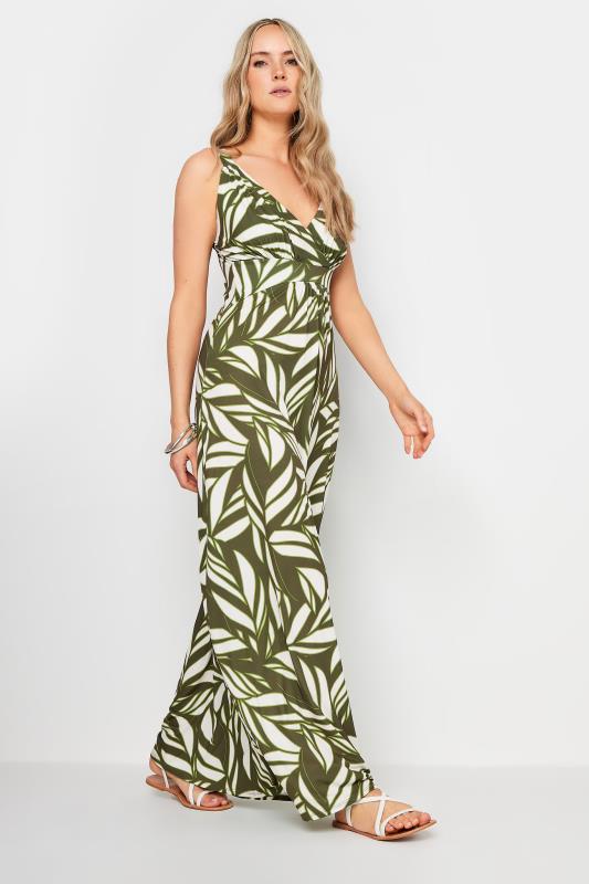 LTS Tall Women's Olive Green Leaf Print Maxi Dress | Long Tall Sally 2