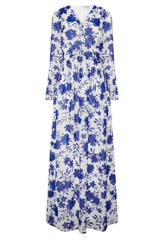  LTS Tall Blue & White Floral Maxi Dress