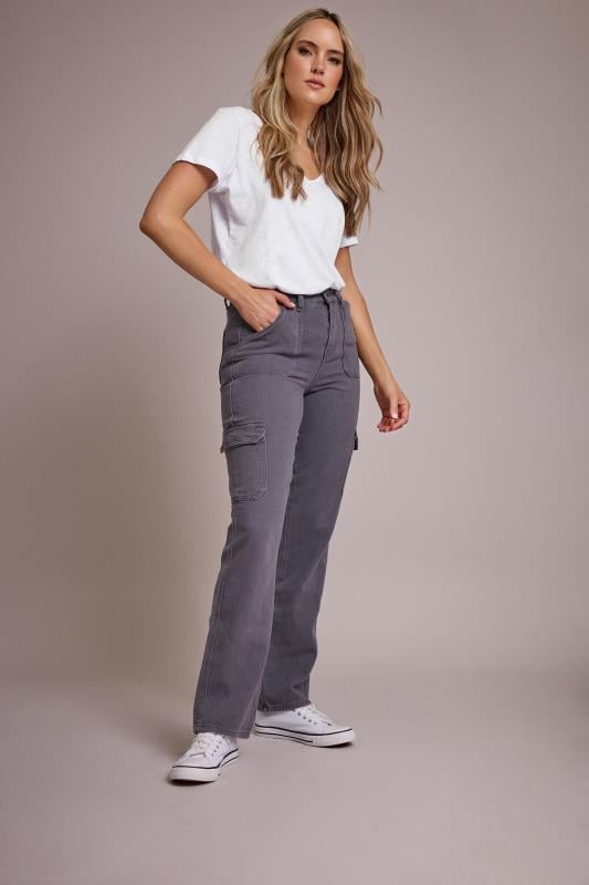 Tall  LTS Tall Grey Straight Leg Cargo Jeans