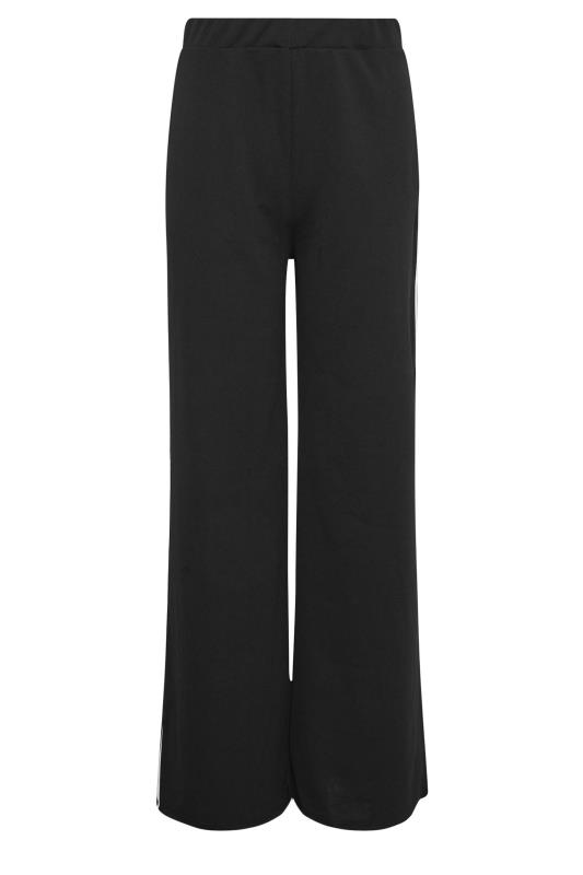 LTS Tall Womens Black & White Side Pipe Detail Wide Leg Trousers | Long Tall Sally 5
