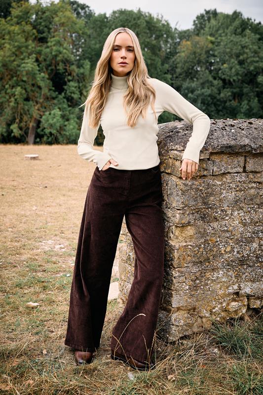 Tall  LTS Tall Chocolate Brown Cord Wide Leg Trousers