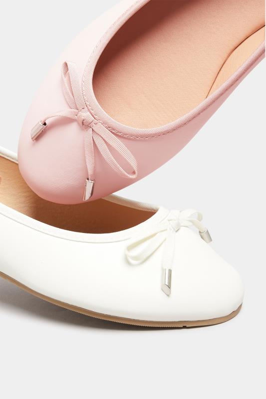 Light Pink Ballerina Pumps In Wide E Fit & Extra Wide EEE Fit | Yours Clothing 6