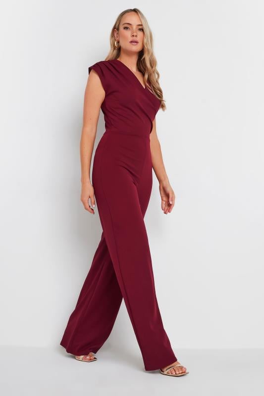 Burgundy red jumpsuit on sale