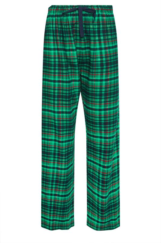 LTS Tall Green Tartan Pyjama Bottoms | Long Tall Sally  5