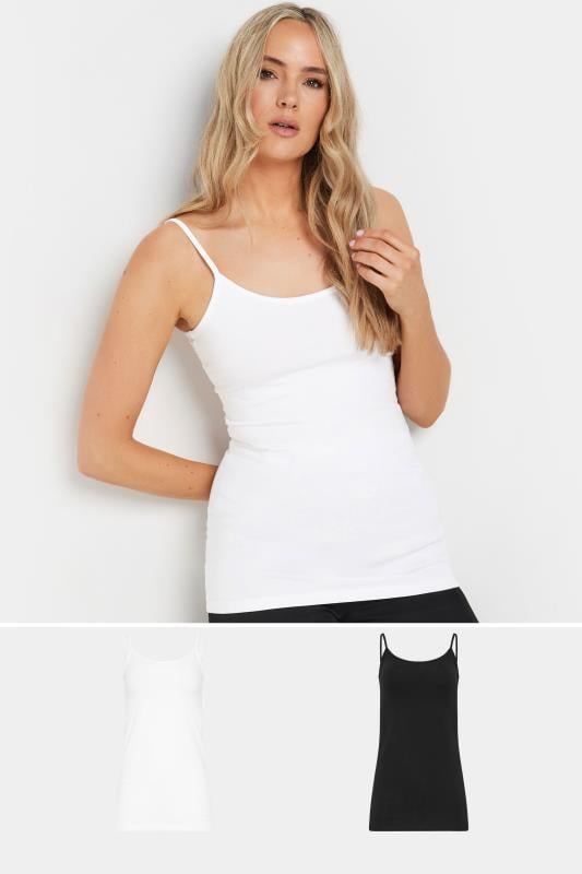 2 PACK Tall Women's Black & White Cami Vest Tops | Long Tall Sally  1