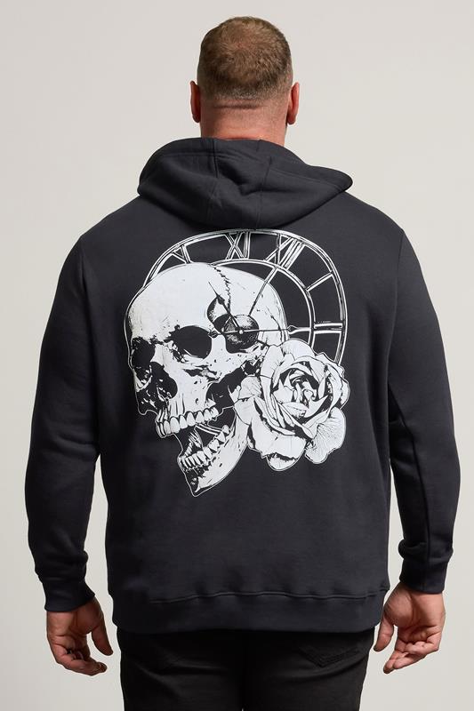 BadRhino Big & Tall Black Japanese 'Samurai' Zip Through Hoodie | BadRhino 3
