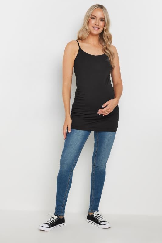 Tall Women's LTS 2 Pack Maternity Black & Nude Cami Vest Tops | Long Tall Sally 3