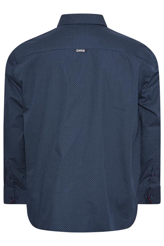 D555 Big & Tall Blue Geometric Print Shirt | BadRhino 2