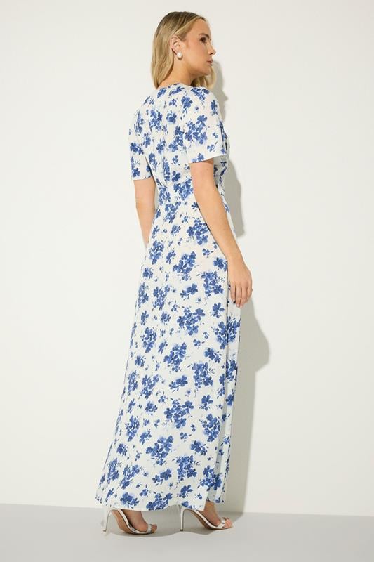LTS Tall Women's White Floral Satin Maxi Dress | Long Tall Sally 2