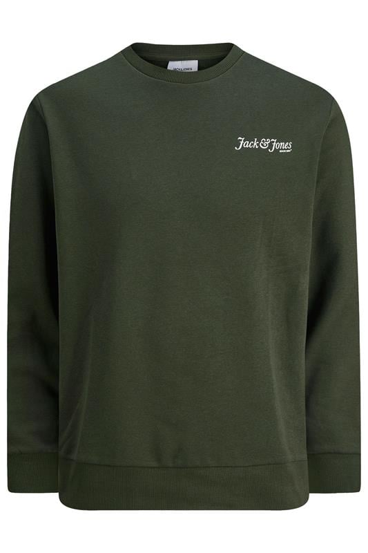 JACK & JONES Big & Tall Duffle Bag Green Crew Neck Sweatshirt | BadRhino 1