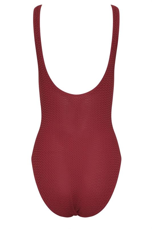 LTS Tall Womens Rust Orange Crochet Swimsuit | Long Tall Sally 3