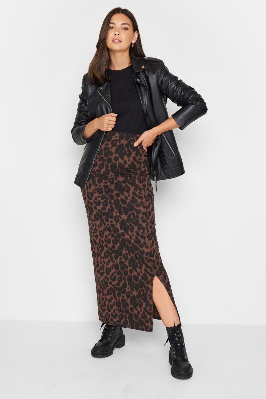 LTS Tall Natural Brown Animal Print Maxi Skirt | Long Tall Sally 4