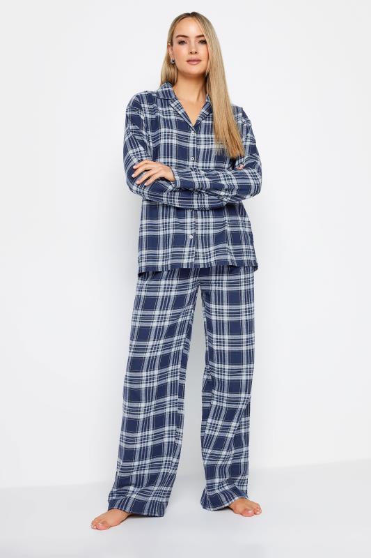 LTS Tall Women's Blue Woven Check Pyjama Set | Long Tall Sally 2