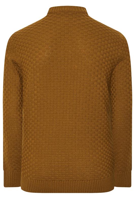 BadRhino Big & Tall Brown Textured Crew Neck Knitted Jumper | BadRhino 6