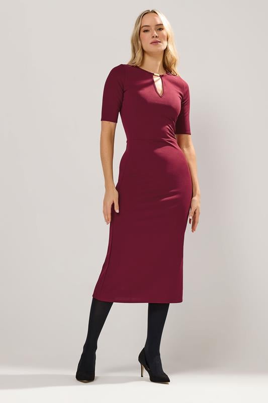 Tall  LTS Tall Red Keyhole Midi Dress
