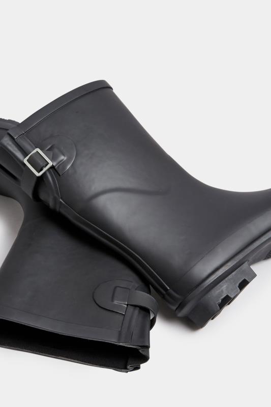 Black Mid Calf Wellies In Wide E Fit | Yours Clothing 5